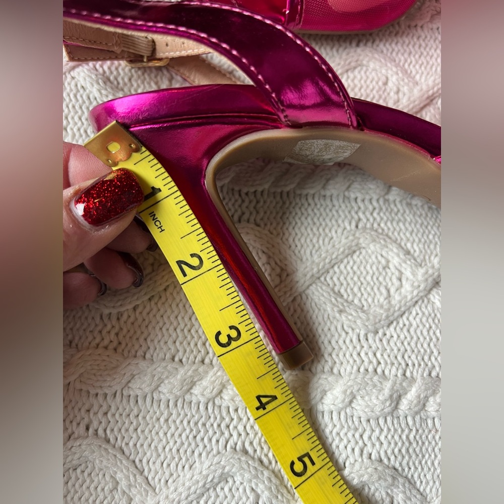 Wild Diva Comfort Elegant Fuchsia Sandal Heels with Bow Detail Various Sizes - Picture 2 of 13